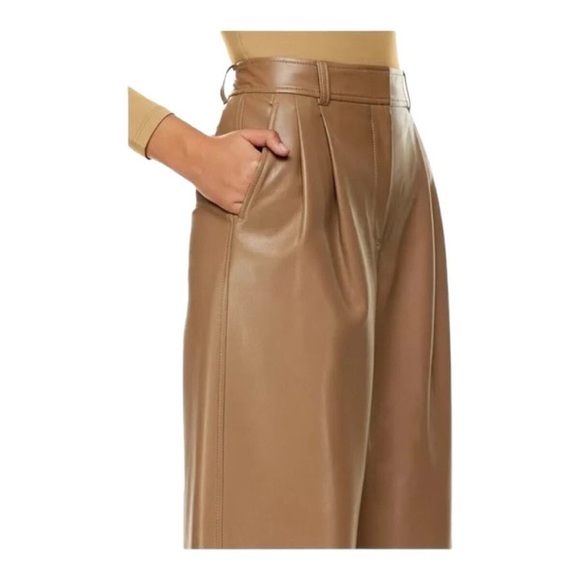 Aritzia Babaton Pleated Pant Vegan Leather - 6 - Picture 3 of 10